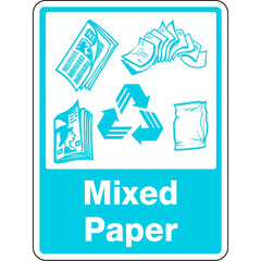 Uniform Safety Signs - 300x225mm - Self Adhesive - Mixed Paper [With Recycling Picto] | 8907MA