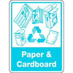 Uniform Safety Signs - 300x225mm - Self Adhesive - Paper & Cardboard [WIth Recycling Picto] | 8908MA