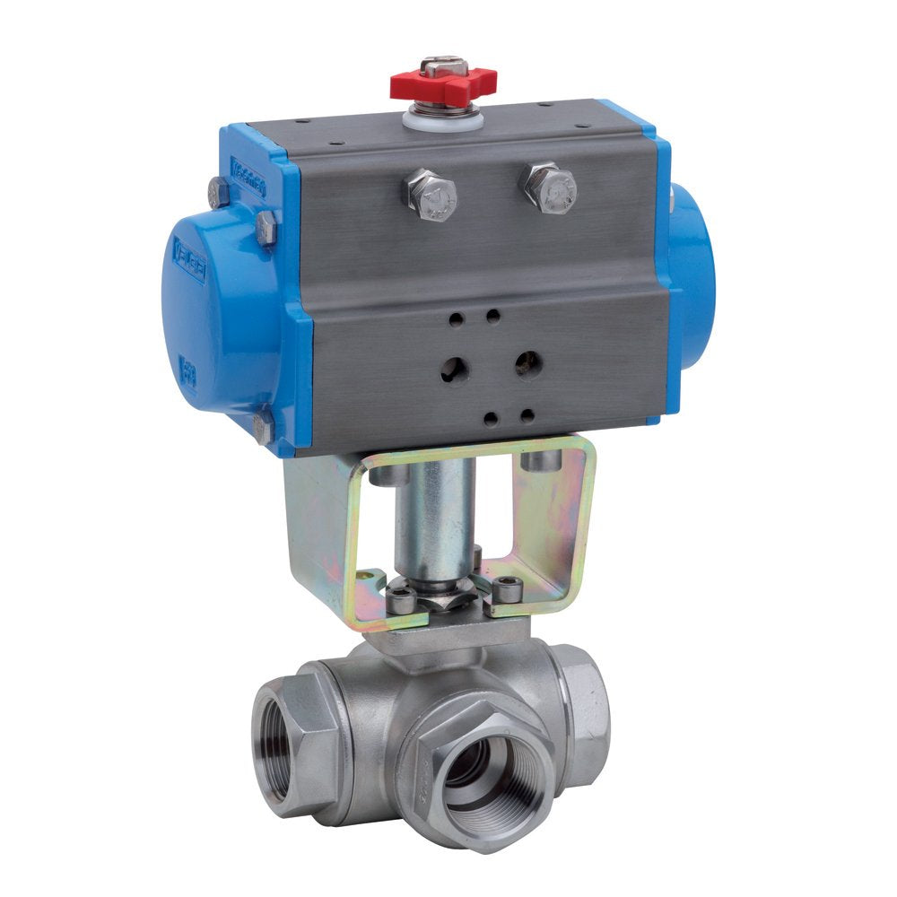IFS Way T Port Spring Return Actuated Ball Valve