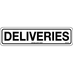 Uniform Safety Signs - 300x100mm - Self Adhesive - Deliveries | 904OMA