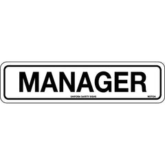 Uniform Safety Signs - 300x100mm - Self Adhesive - Manager | 907OMA