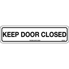 Uniform Safety Signs - 300x100mm - Self Adhesive - Keep Door Closed | 909OMA
