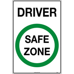 Uniform Safety Signs - 600x400mm - Metal - Driver Safety Zone | 9100LM