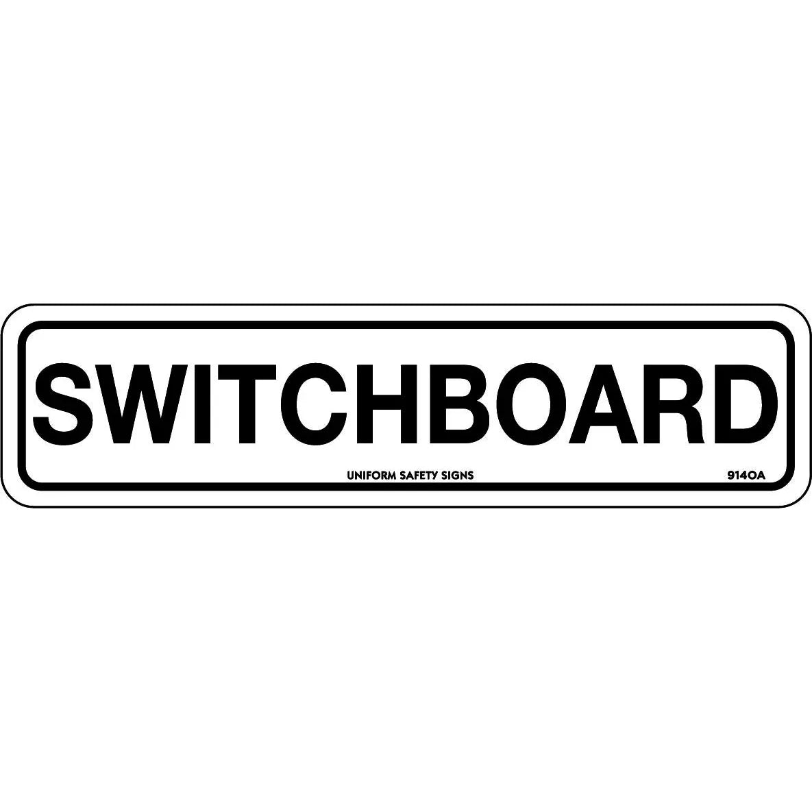 Uniform Safety Signs - 300x100mm - Self Adhesive - Switchboard | 914OMA