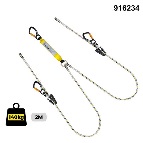 Austlift - Kernmantle Rope Sharp Edge Double Adjust Aluminum T/A Snap Hooks Complies with AS1891.5 | 916234