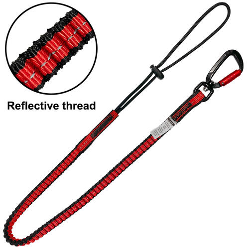 Austlift - Tool Lanyard Elastic with snap hook and draw string 900mm-1400mm Long SWL 5kg Complies to ANSI/ISEA 121:2018 | 916913