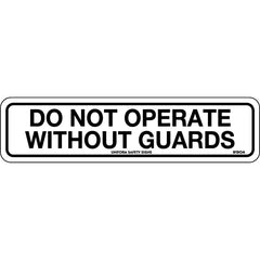 Uniform Safety Signs - 300x100mm - Self Adhesive - Do Not Operate Without Guards | 919OMA