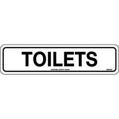 Uniform Safety Signs - 200x50mm - Self Adhesive - Pkt of 4 - Toilets | 922OA