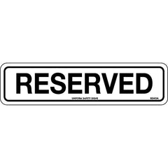 Uniform Safety Signs - 300x100mm - Self Adhesive - Reserved | 924OMA