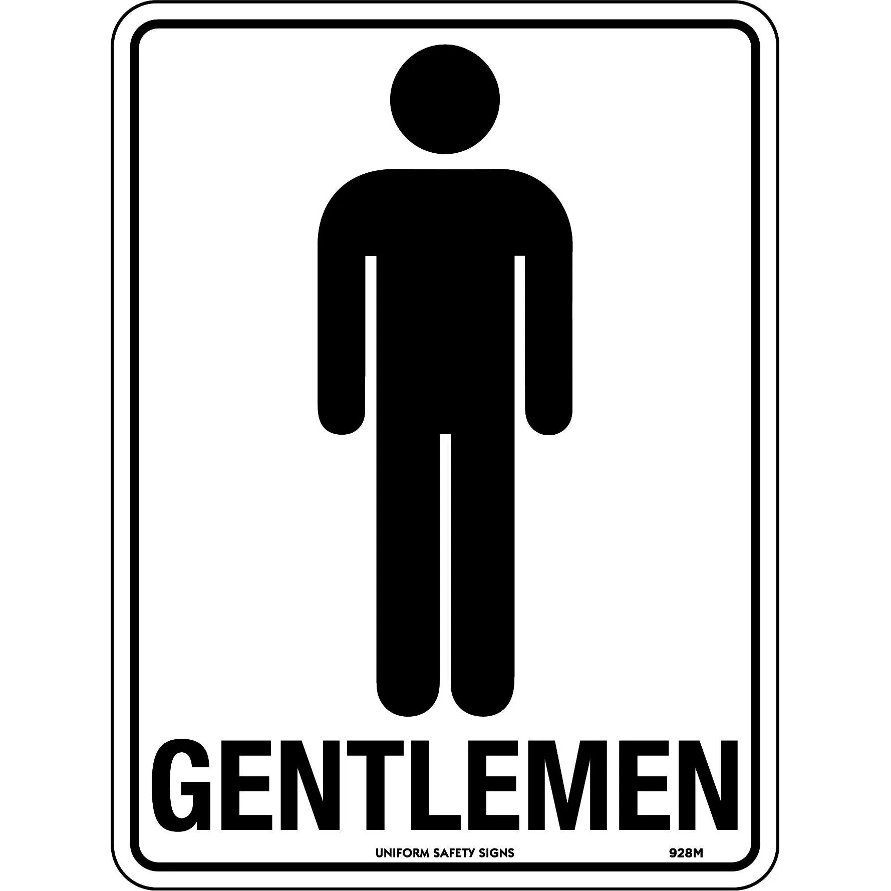 Uniform Safety Signs - 240x180mm - Self Adhesive - Gentlemen | 928DA