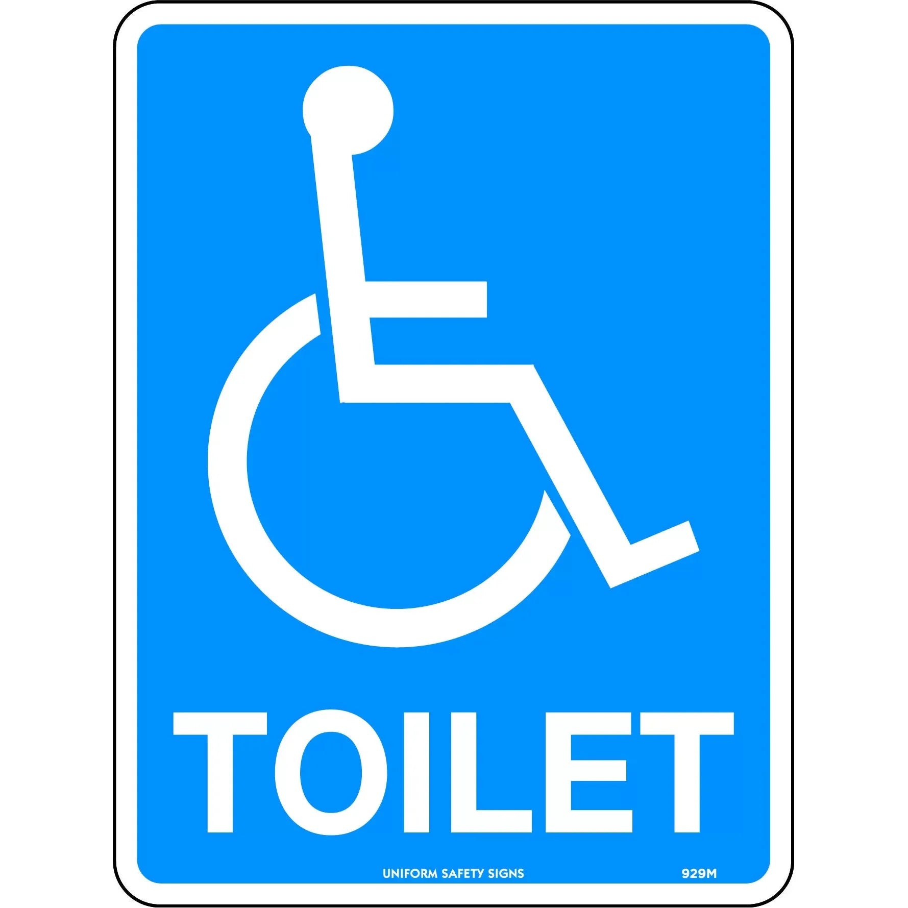 Uniform Safety Signs - 240x180mm - Self Adhesive - Disabled Toilet | 929DA