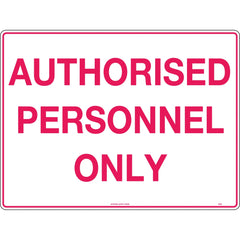 Uniform Safety Signs - 140x120mm - Self Adhesive - Pkt of 4 - Authorised Personnel Only | 931SA