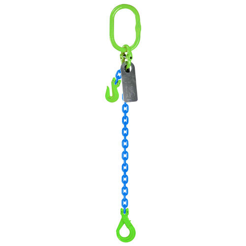 Austlift - Grade 100 Chain Sling 10mm 1leg Effective Length C/W Clevis Type Grab Shortner And Clevis Self Locking Hook Tested 5m | 933015