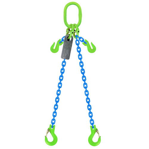 Austlift - Grade 100 Chain Sling 16mm 2leg Effective Length C/W Clevis Type Grab Shortner And Clevis Sling Hook Tested 2m | 943622