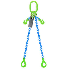 Austlift - Grade 100 Chain Sling 13mm 2leg Effective Length C/W Clevis Type Grab Shortner And Clevis Self Locking Hook Tested 4m | 953324