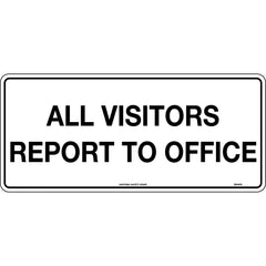Uniform Safety Signs - 450x200mm - Metal - All Visitors Report to Office | 954OLM