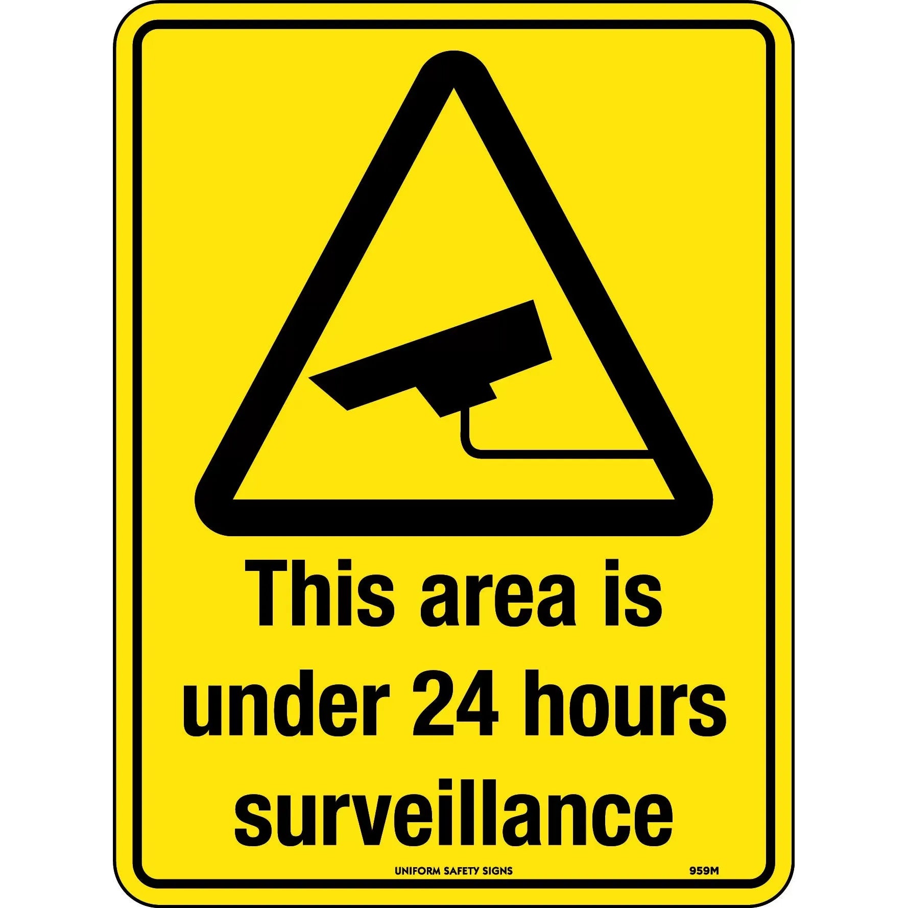 Uniform Safety Signs - 600x400mm - Poly - This Area is Under 24 Hour Surveillance | 959LP