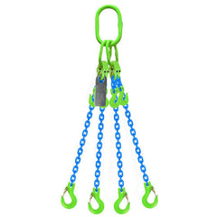Austlift - Grade 100 Chain Sling 13mm 4leg Effective Length C/W Clevis Type Grab Shortner And Clevis Sling Hook Tested 1m | 963341