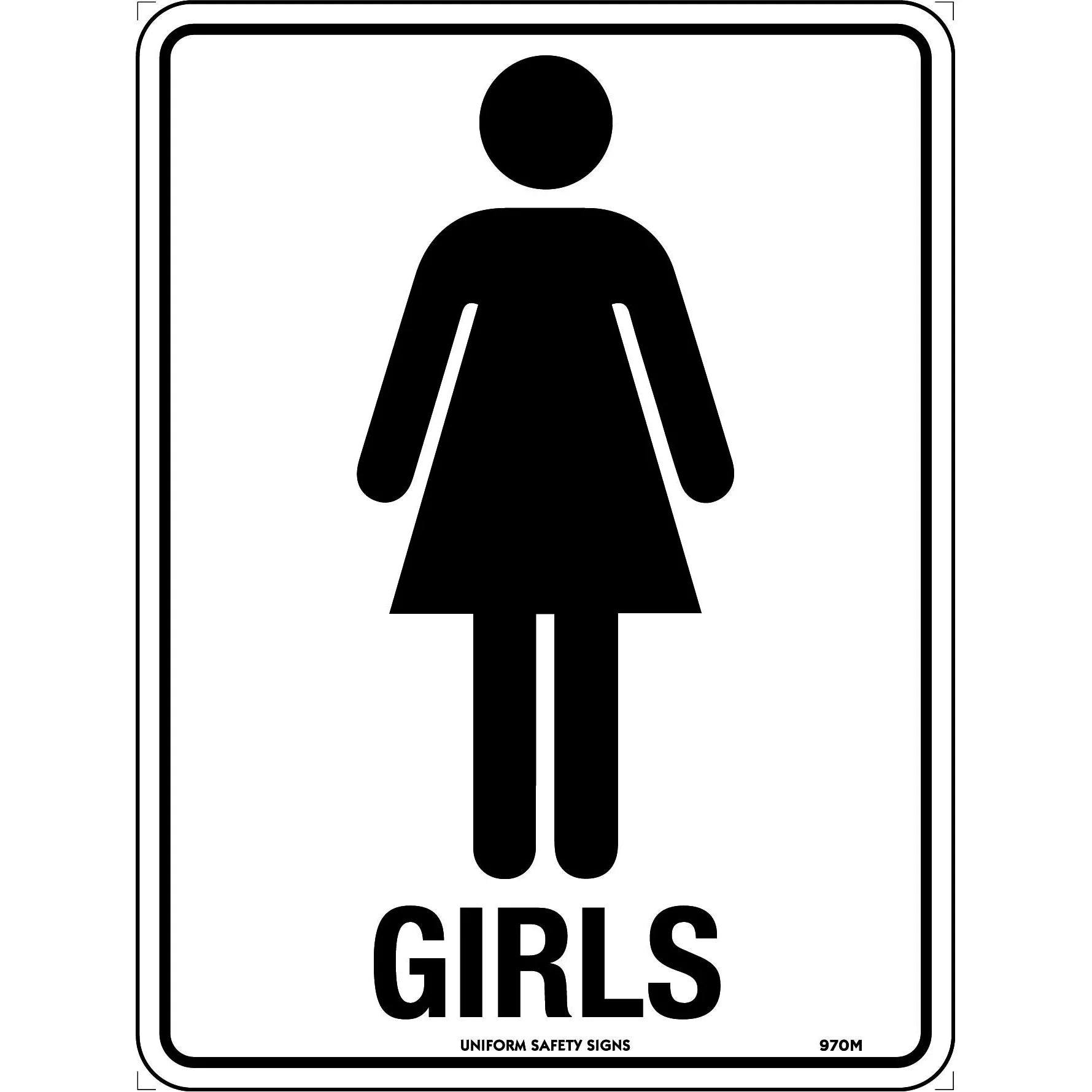 Uniform Safety Signs - 240x180mm - Self Adhesive - Girls | 970DA