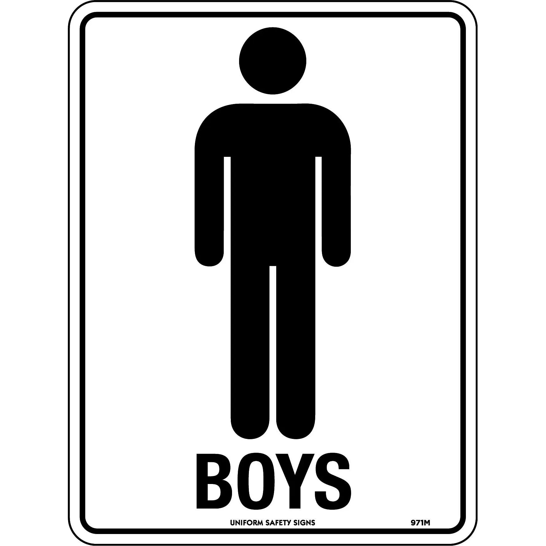 Uniform Safety Signs - 300x225mm - Poly - Boys | 971MP