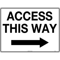 Uniform Safety Signs - 600x400mm - Metal - Access This Way (right arrow) | 972LM