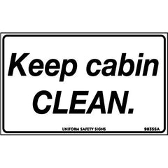 Uniform Safety Signs - 90x55mm - Self Adhesive - Pkt of 10 - Keep Cabin Clean | 983SSA