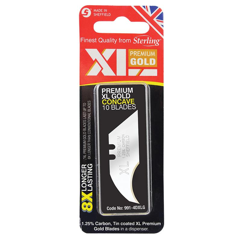 Sterling Xl Premium Gold Concave Blades (X10)