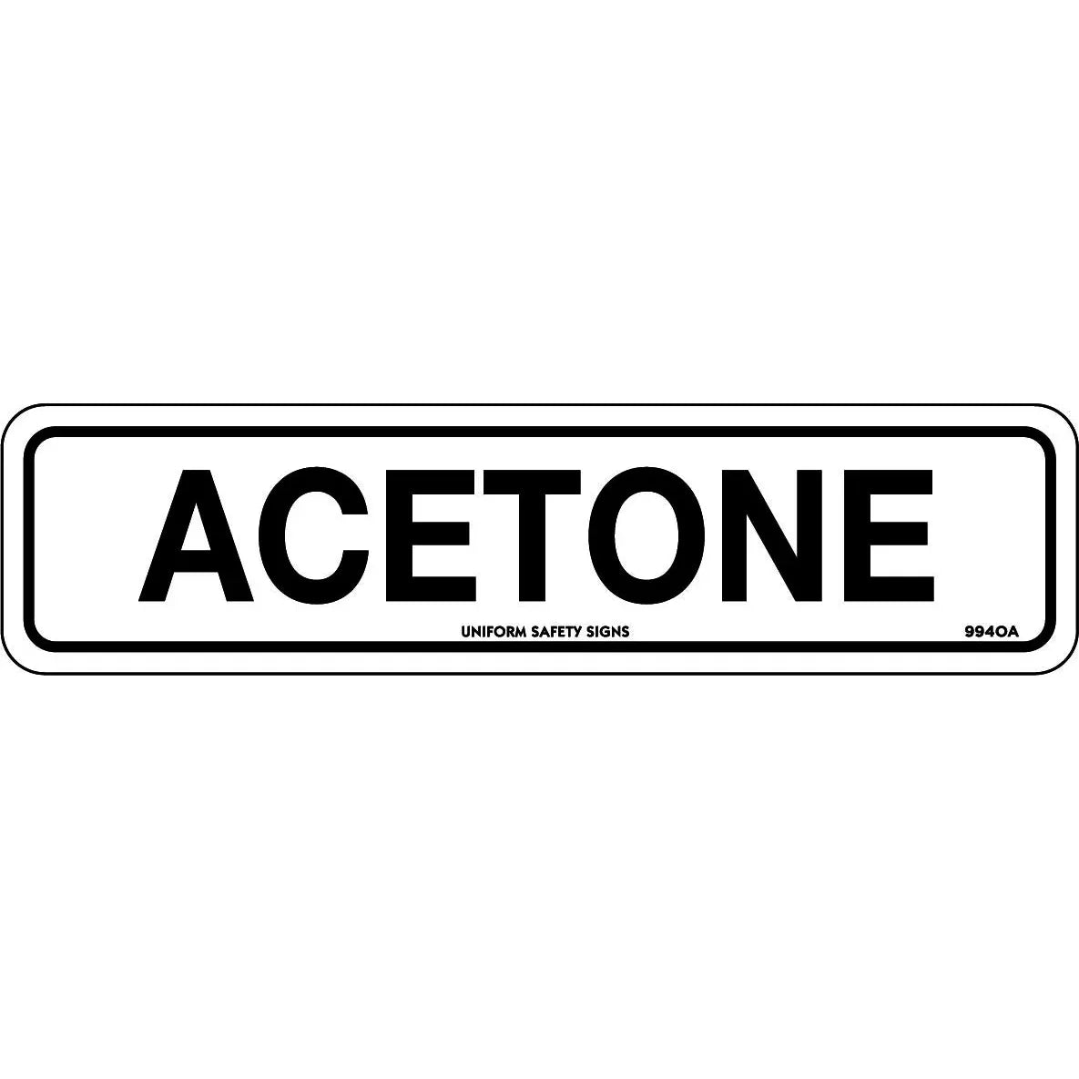 Uniform Safety Signs - 200x50mm - Self Adhesive - Pkt of 4 - Acetone | 994OA