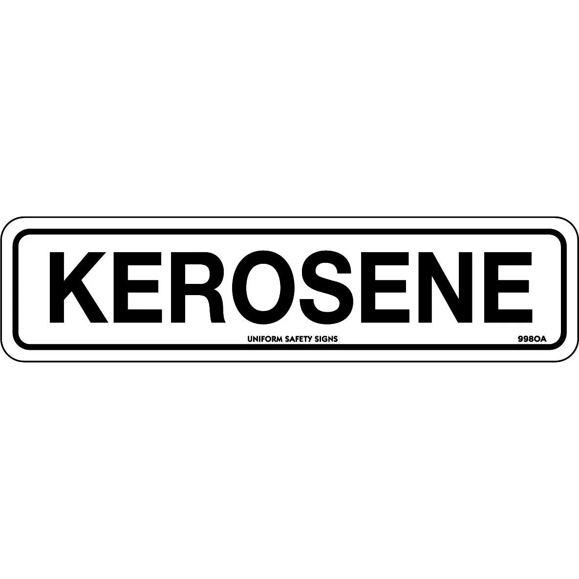 Uniform Safety Signs - 200x50mm - Self Adhesive - Pkt of 4 - Kerosene | 998OA