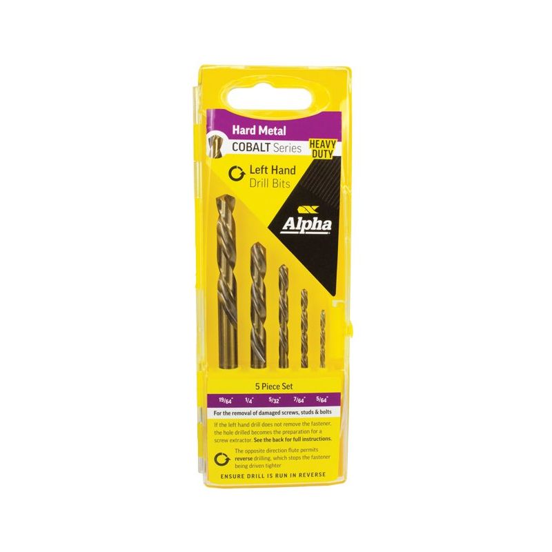Alpha 5 Piece Left Hand Cobalt Drill Set |9Col-Set5