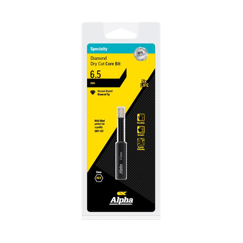 Alpha 6.5Mm Wax Filled: Diamond Core Bit |9Dcd065