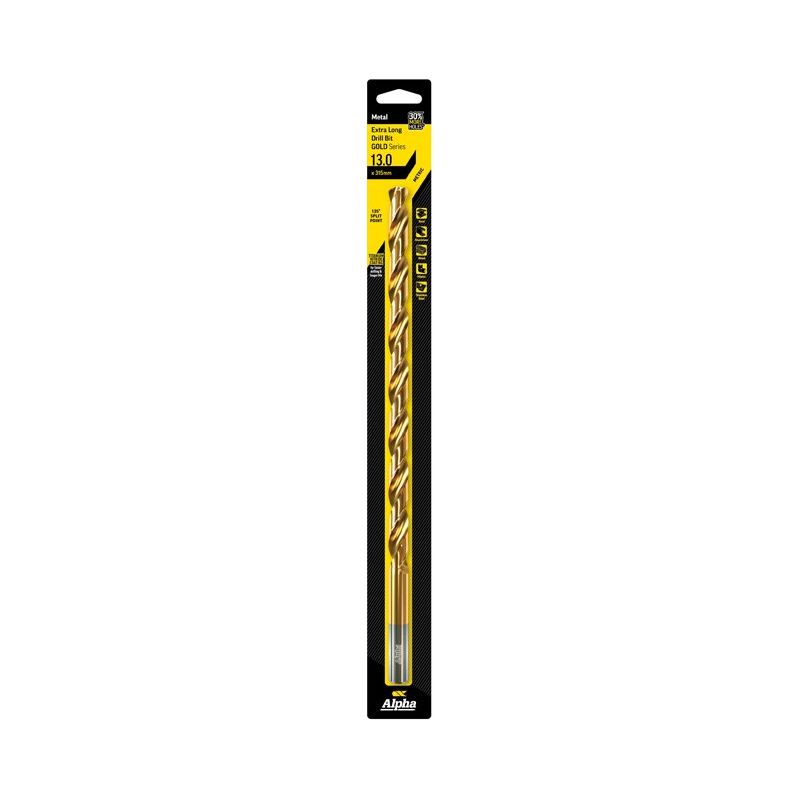 ALPHA 13mm Extra Long 315mm HSS Drill Bit - Gold Series