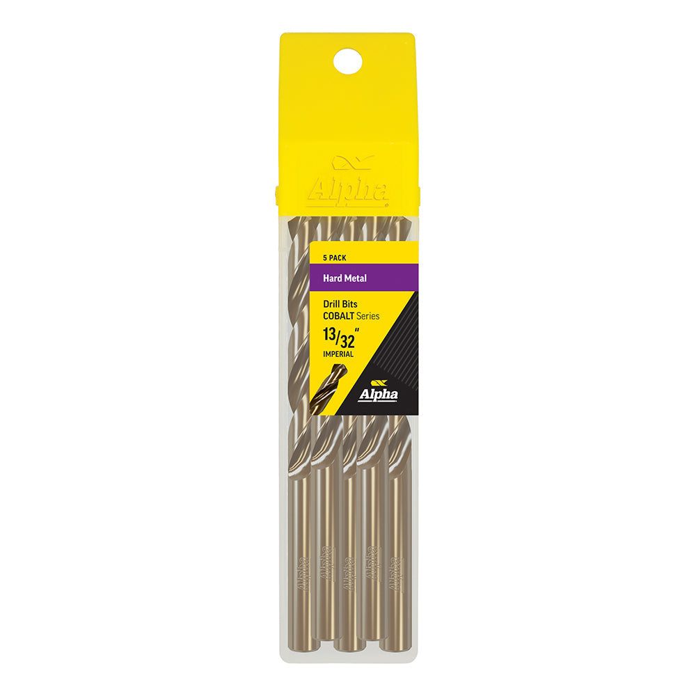 ALPHA 13/32in (10.32mm) Jobber Drill Bit - Cobalt Series Bulk Pack (x5)