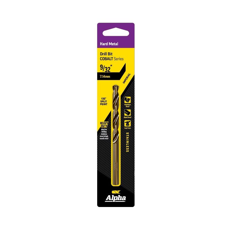 ALPHA 9/32in (7.14mm) Jobber Drill Bit - Cobalt Series