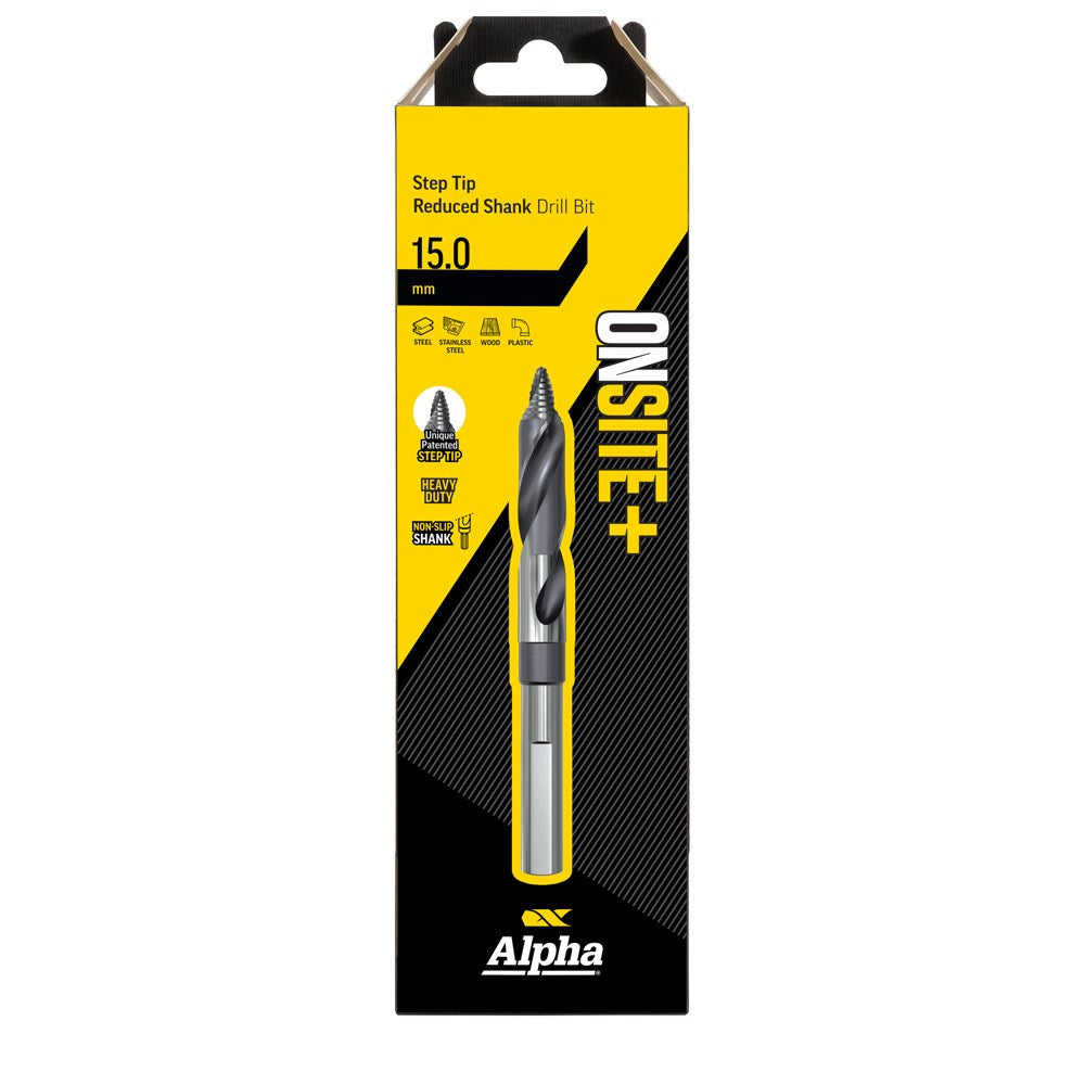 Alpha - 15.0mm Onsite Plus Step Tip Reduced Shank Drill