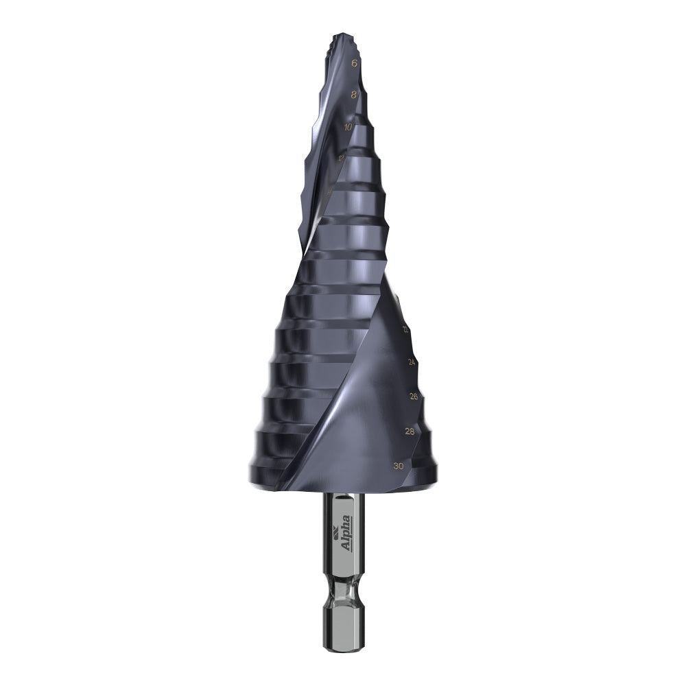 Alpha - 6-30mm Onsite Plus Step Drill - Spiral Flute