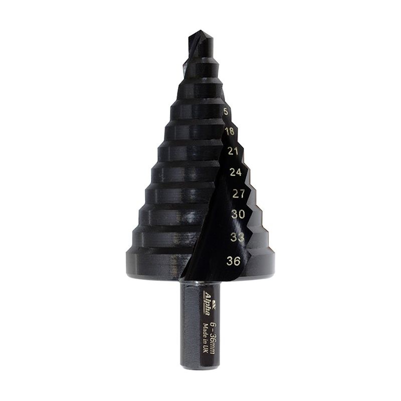 ALPHA ThunderMax Step Drill Spiral Flute 6-36mm Metric