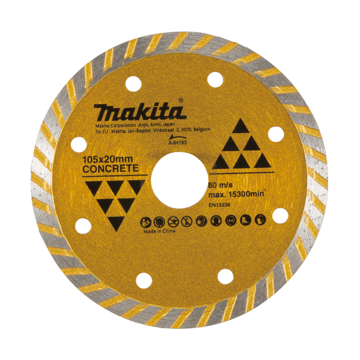 Makita Diamond Blade Turbo Rim 105mm  Built for Tough Cuts | SKU A-84193