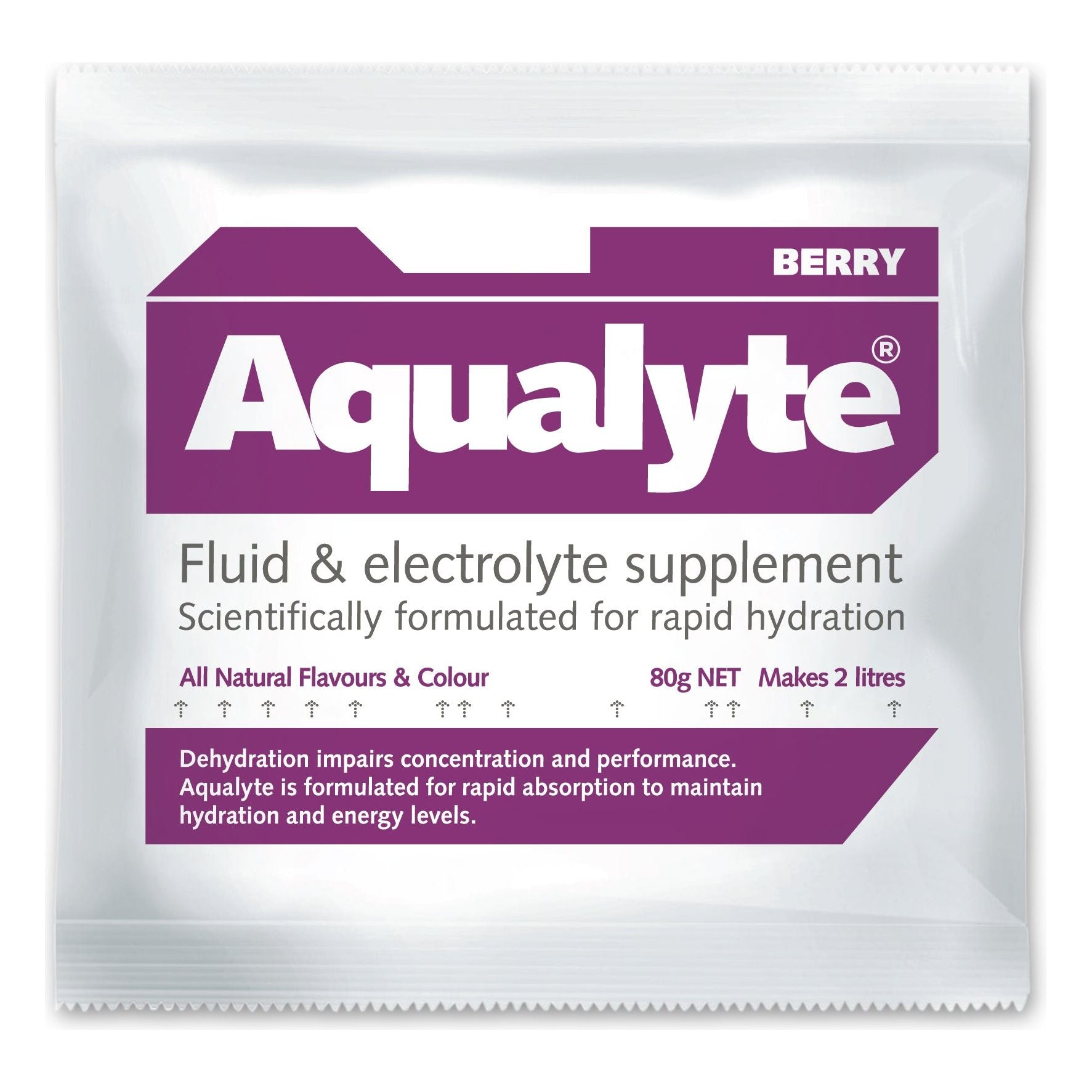 Aqualyte Electrolyte Powder Berry Flavoured Sachets 80g x 100 | A-B80G100L