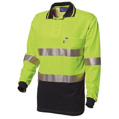 Worksense - Shirt Polo Ctn Back Ls Rt1 Lime/Navy Size 3XL | WS9186481LNR3XL