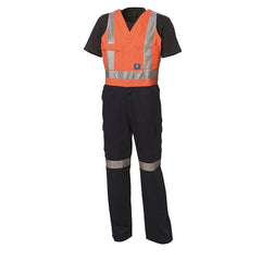 Worksense - Overall Act Bk Cot Hvy Wt Rt Orange/Navy 92 Regular | WS6115PRTONR092