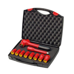 Precision Specialty Tools - SOCKET SET INSULATED 1/2 DRIVE 10 PIECE 10mm - 24mm WIHA | 33184(7208NK1001)