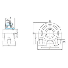 Finer Power Transmissions - Bearing FYH Tap Base Pillow Block Housing | PA206/FYH