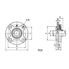 Bearing FYH Round Flange Cartridge Housing - Heavy Duty | FCX05/FYH