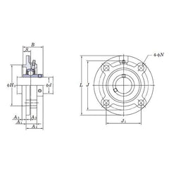 Finer Power Transmissions - Bearing Round Flange Cartridge Housing | FC204/FYH