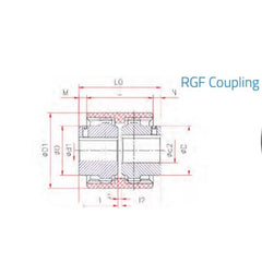 Curved Tooth Gear Coupling Half Pilot Bore 42mm Max Bore | RGF-42-1