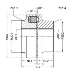 Finer Power Transmissions - N-EUPEX Flexible Coupling Male Half - Pilot Bore | H95-4-PB