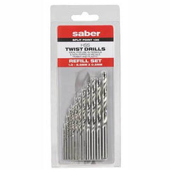 Saber - 12 Piece Bright HSS Jobber Refill Set | 8002-M1S