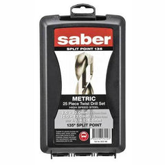 Saber - Saber 25 Piece Bright HSS Jobber Drill Set in ABS Plastic Ca | 8002-M6