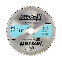 Austsaw -  RaiderX Sheet Metal Blade 185mm x 20 x 60T  TCT | MBR1852060S